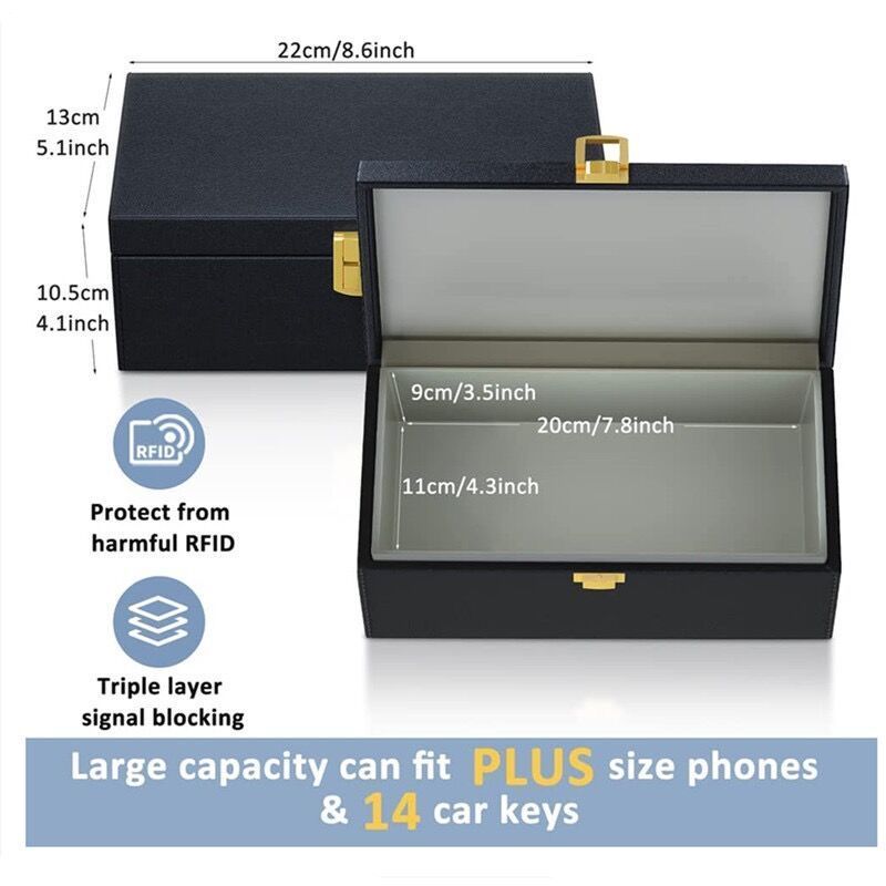 Hotsale RFID Faraday Box with Faraday Pouch 2 Pack, Keyless Entry Car Key and RFID Signal Blocking Cage