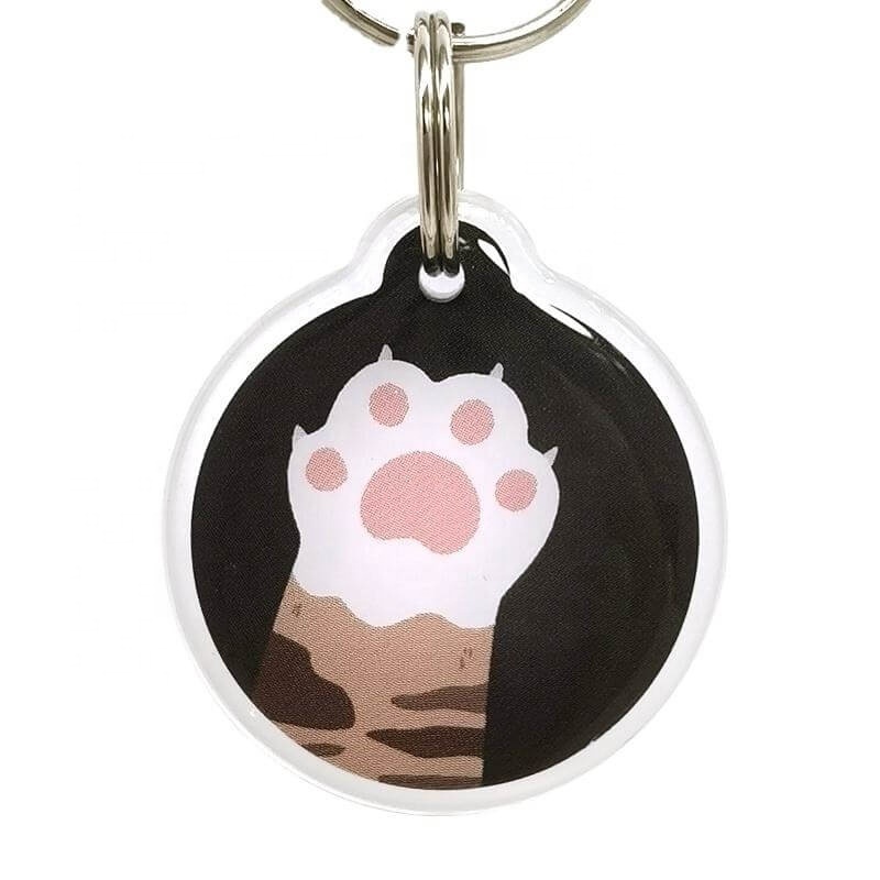 Smart NFC NTAG213 Metal Epoxy Qr Code Pet Dog Id  Keychain Tag