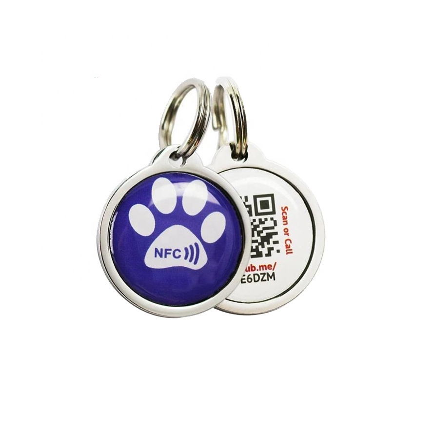 Programmable NTAG213 RFID Animal Identification Tag NFC Pet Dog Epoxy Tag Can Custom QR Code