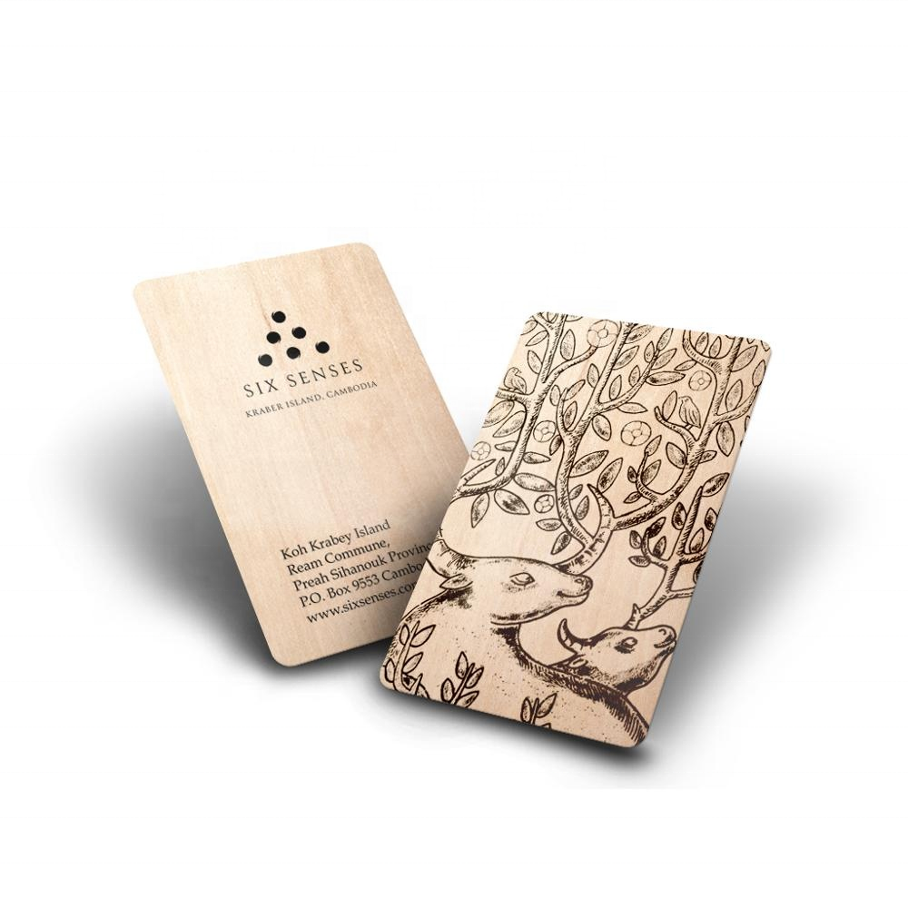 Hot Sale Eco-friendly Laser Engraved NFC Wooden Cards Passive 13.56mhz NTAG213 NTAG215 NTAG216 Smart RFID Wood Card