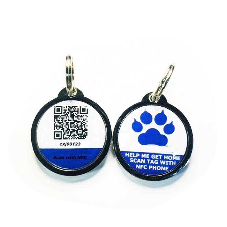 Pet Tag RFID Waterproof NFC Pet Tag With QR Code Dog Tag Necklaces