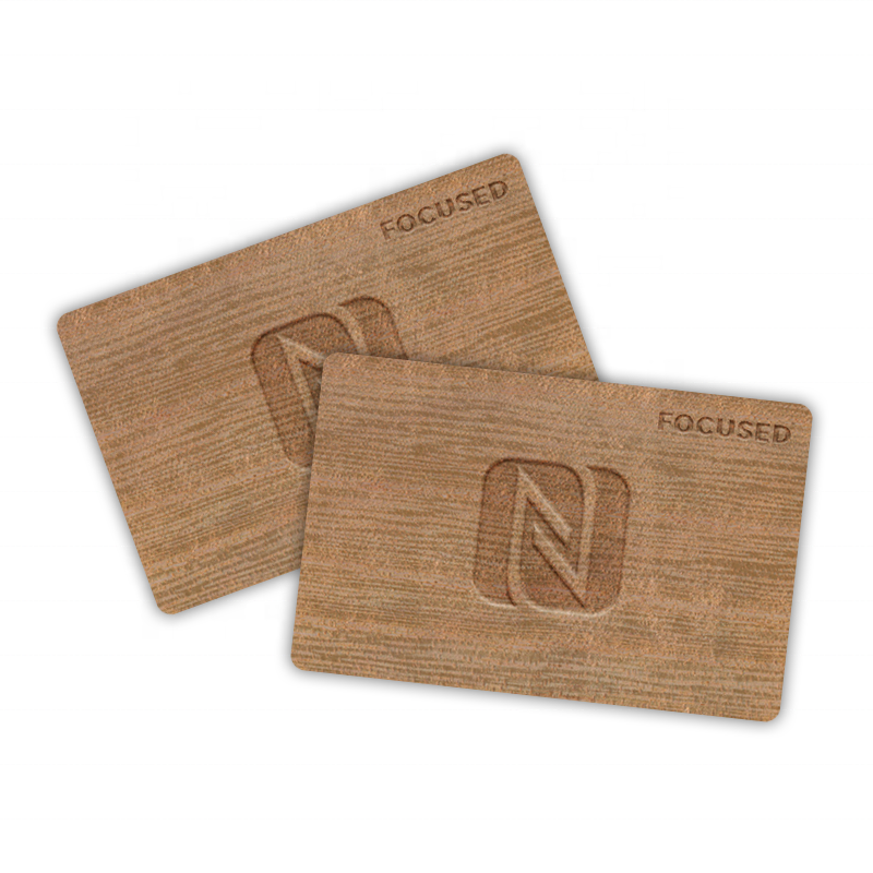 NFC Eco Friendly Wooden Card Smart Cards With Customized HF Chip