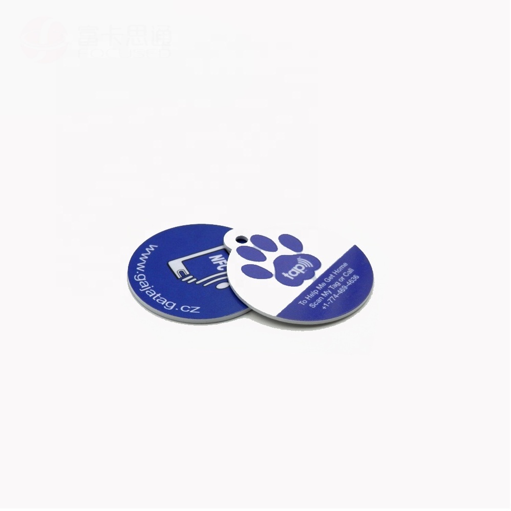 Qr Code NFC Pet Tracking Printed Epoxy NFC Dog Tag