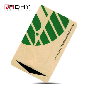 Silk Screen Printing RFID Hotel Key Wooden Card with T5577 Chip