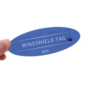 RFID Uhf Windshield Car Sticker Long Range Rfid Label Passive Waterproof Electronic Vehicle Registration Anti Tamper Uhf Tag