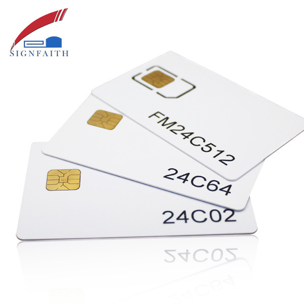 Blank Chip Landing Smart PVC SLE4428 IC Card with Magnetic Stripe