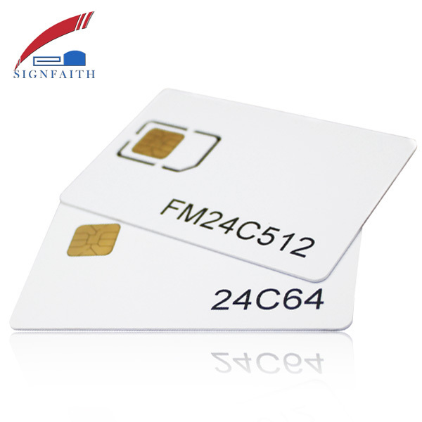 Blank Chip Landing Smart PVC SLE4428 IC Card with Magnetic Stripe