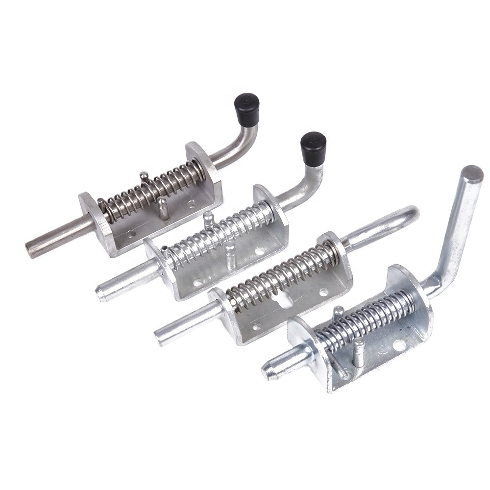 OEM style spring loaded trailer zinc plated locked  Bolt Gate Latch heavy spring finger pull latch slam bolt Spring Loaded latch