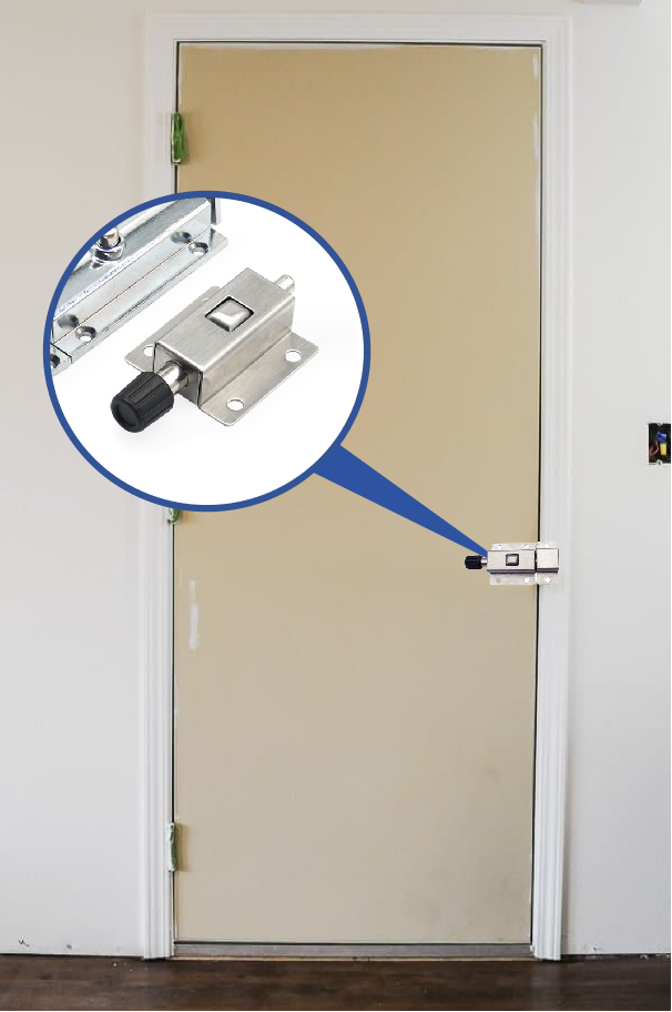 Stainless Steel Satin Polished Spring Pin Door Latch With Lock And Pull Ring