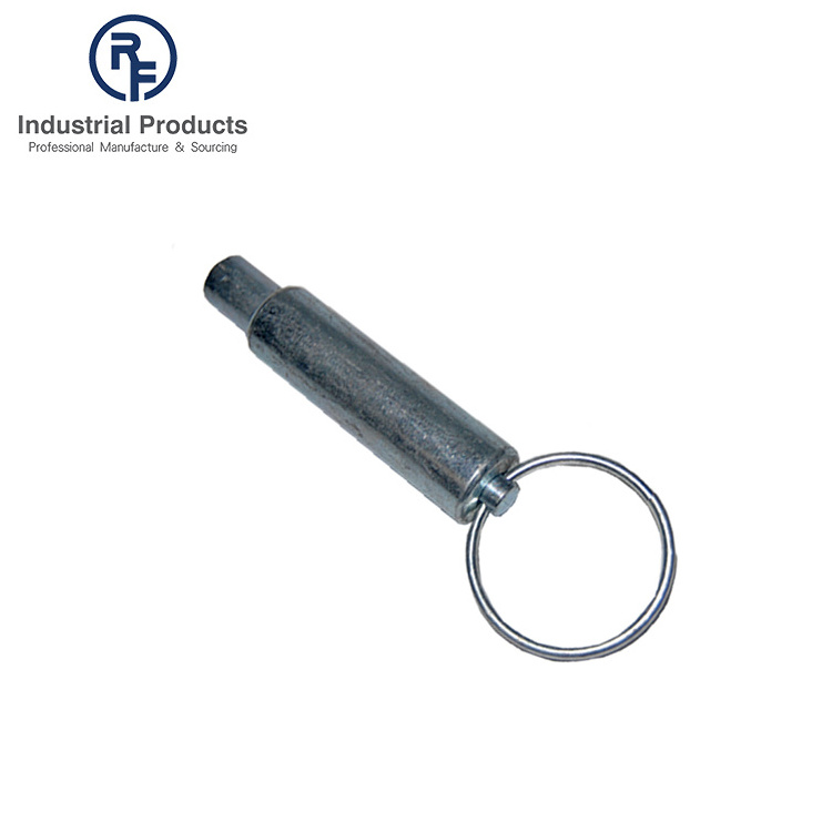 Hot Sales Steel Weld On Spring Loaded Lock Ball Pin Latch With Ring High Quality Lightweight Spring Latch With Key Ring