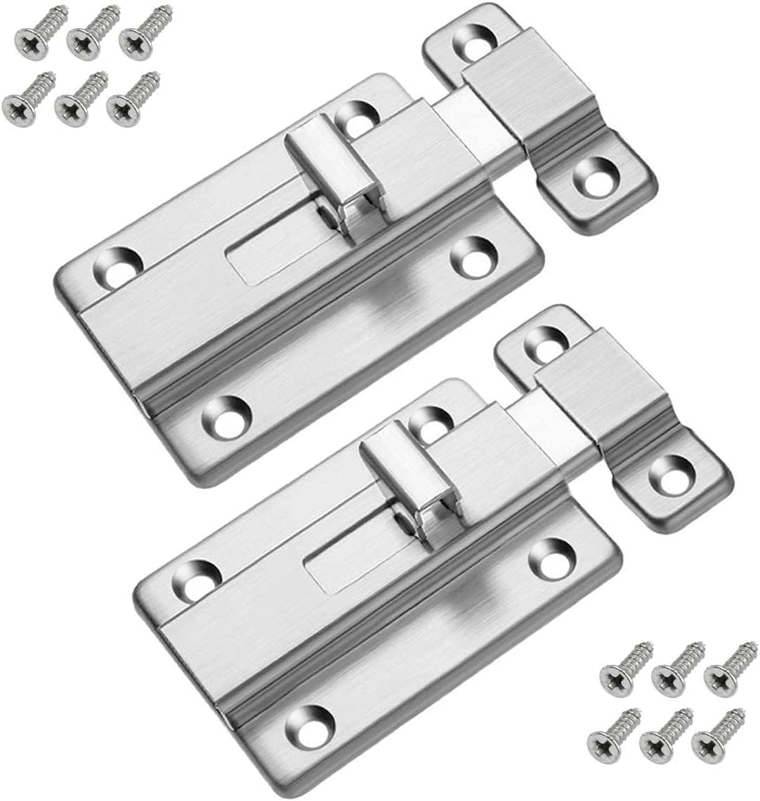 DOOR LATCH / TWO-WAY SLIDE LATCH,  STAINLESS STEEL SATIN POLISHED