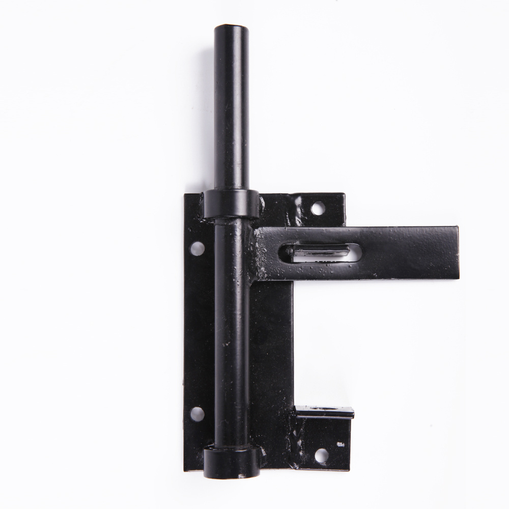 Heavy Duty Farm Garden Steel Fence Bolt On Gate Latch With Black Powder Coated Finish Lockable Bar Gate Latch