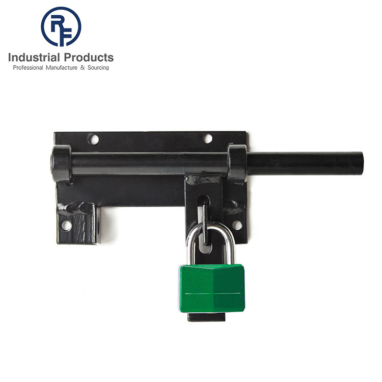 Black Powder Coated Finish Gate Hardware Steel Lockable Welded on Sliding Door Bar Fence Latch