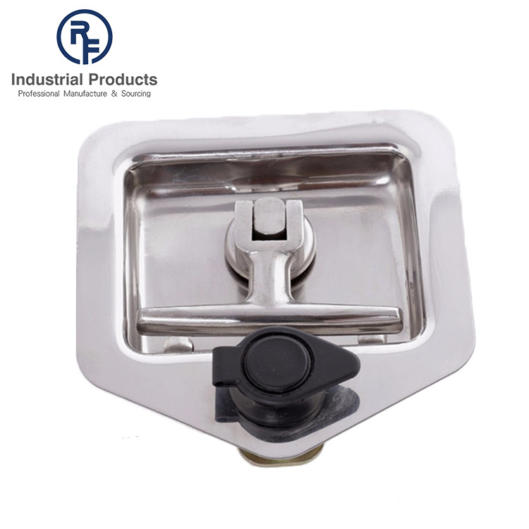 OEM style silver T handle gate locks bright chrome plated toolbox latch locks truck trailer lock hardware