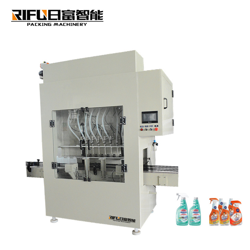 Automatic 4 Heads Servo Piston Pump Cosmetic Bottle Liquid Soap Filling Machine