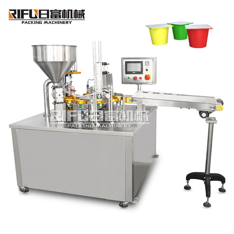 Automatic yogurt  pudding ice cream water jelly cup filling sealing machine yogurt packaging machine