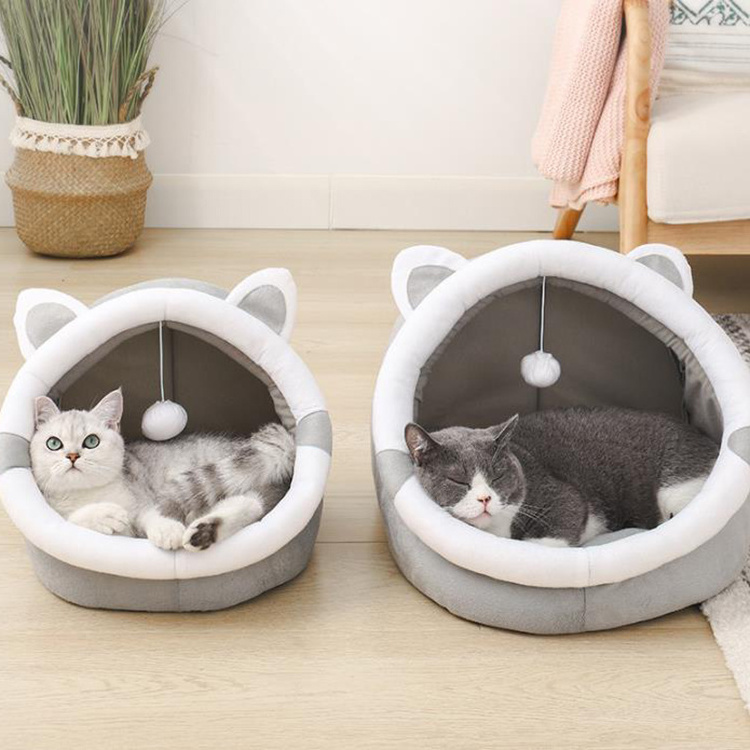 Cute shapes with different animal ears cat beds Luxury Dog and cat Bed in winter Soft Washable Cushion Fluffy Pet Beds in house