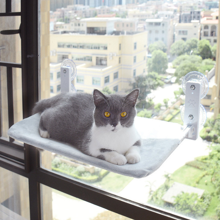 Removable Cushion  Foldable Cordless  cat window hammock  Perch Hammock Mounted Bed Space Saving Large Cat Window Perch Hammock