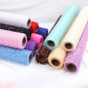 Gifts Packing Floral Decoration Flower Mesh Yarn Wrapping Paper With White Dots  Colorful  Wrapping Paper Snow Dot Yarn Mesh