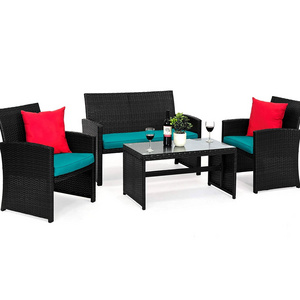 Garden Furniture Sofa Set Outdoor Rattan Furniture Black