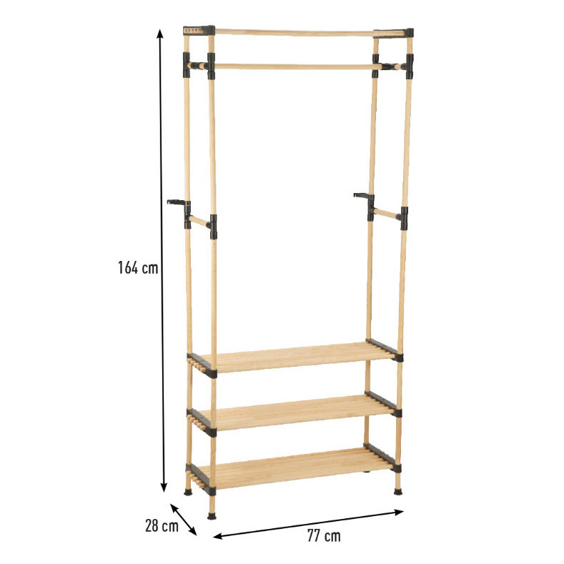 New Design Modular Wood Wardrobe Open Closet Multi Functional Cloth Organizer Shoe Rack Open Storage Living Room Furniture