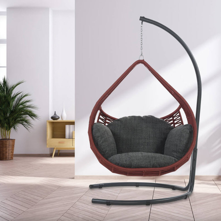 Swing Chair Modern Design Exclusive Quality Indoor and Outdoor Egg Swing Chair with Metal Stand Patio Hammock