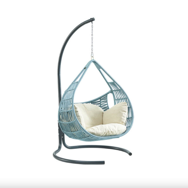 Swing Chair Modern Design Exclusive Quality Indoor and Outdoor Egg Swing Chair with Metal Stand Patio Hammock