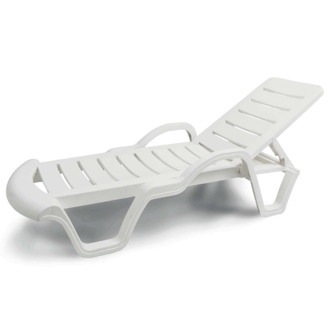 Plastic Sun Lounger with Arms for Hotel and Garden Outdoor Sun Loungers Beach Swimming Pool Sunbed Plastic