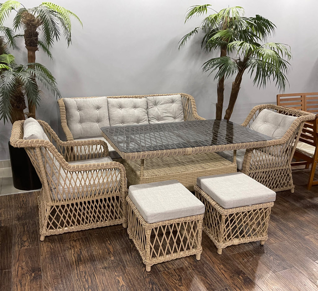 Rattan Garden Furniture Outdoor Sofa Set Exclusive Quality Modern Design Wicker Patio Garden Sofa with Coffee Table