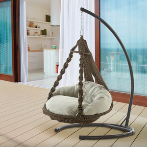 Swing Chair Rope with Metal Stand Modern Design High Quality for Indoor and Outdoor Patio Furniture Garden Furniture Hammock