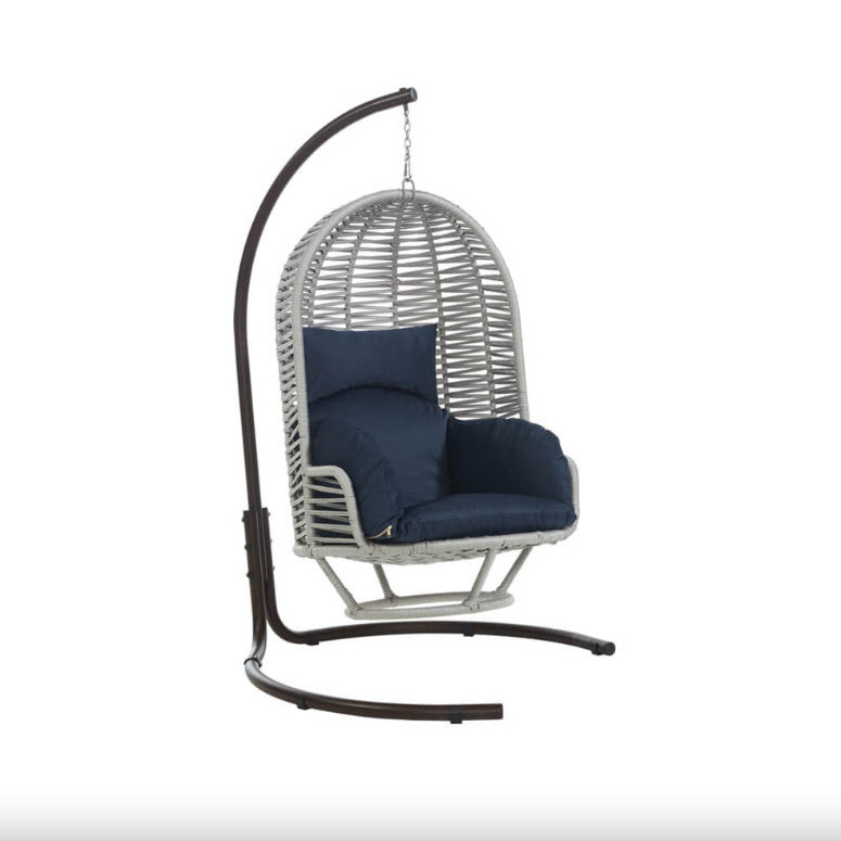 New Modern Style Swing Chair with Stand Indoor Outdoor Patio Garden Hammock with Metal Stand