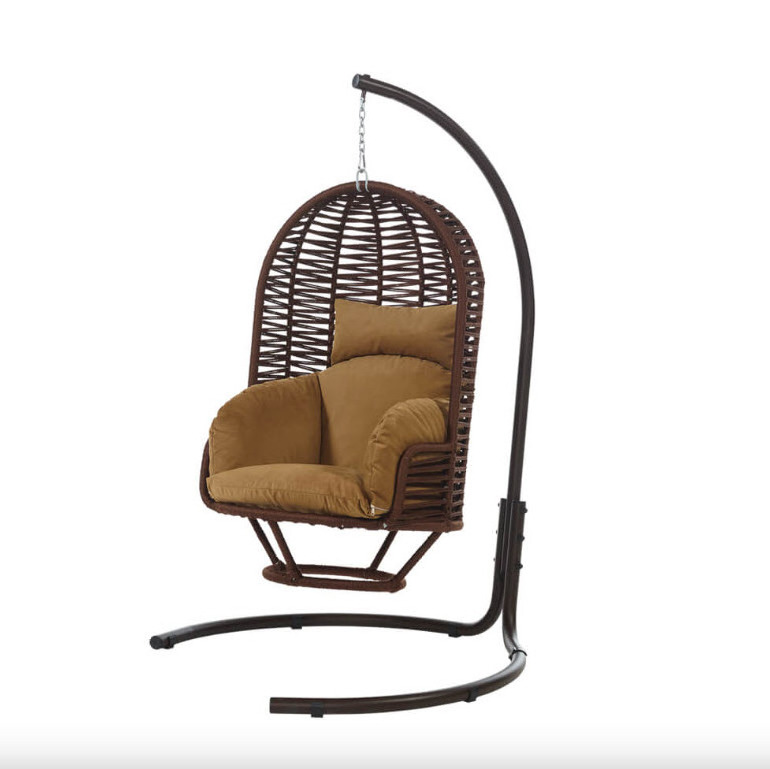 New Modern Style Swing Chair with Stand Indoor Outdoor Patio Garden Hammock with Metal Stand