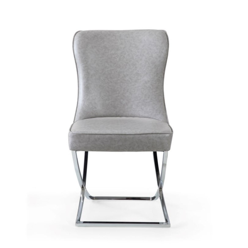 Exclusive Dining Chair Upholstery with Chrome Legs Dining Furniture Home Hotel Restaurant Furniture High Quality