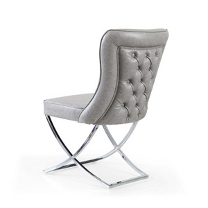 Exclusive Dining Chair Upholstery with Chrome Legs Dining Furniture Home Hotel Restaurant Furniture High Quality