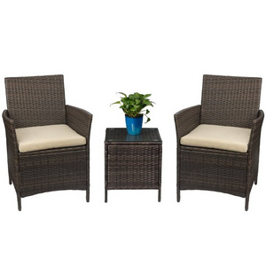 Garden Furniture Set 3 Pieces PE Rattan Wicker Chairs with Table Outdoor Garden Furniture Sets Indoor Outdoor Furniture