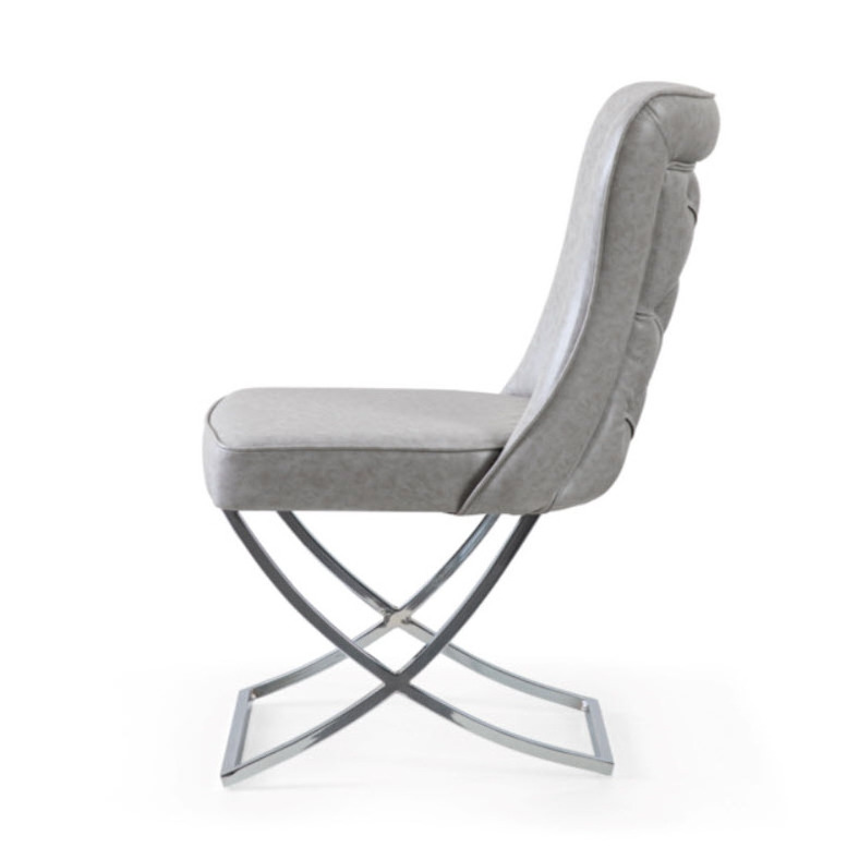 Exclusive Dining Chair Upholstery with Chrome Legs Dining Furniture Home Hotel Restaurant Furniture High Quality