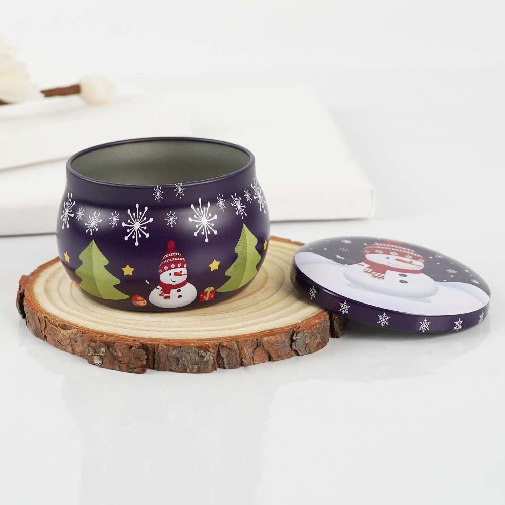 christmas style tin scented candle decorative holiday gift aroma 100% soy wax scented candle