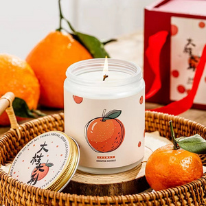 Orange Shaped Scented Candle mother's Day Gift Fruit Soy Wax Decorative Candle for Birthday Wedding Aesthetic Home Decor gift