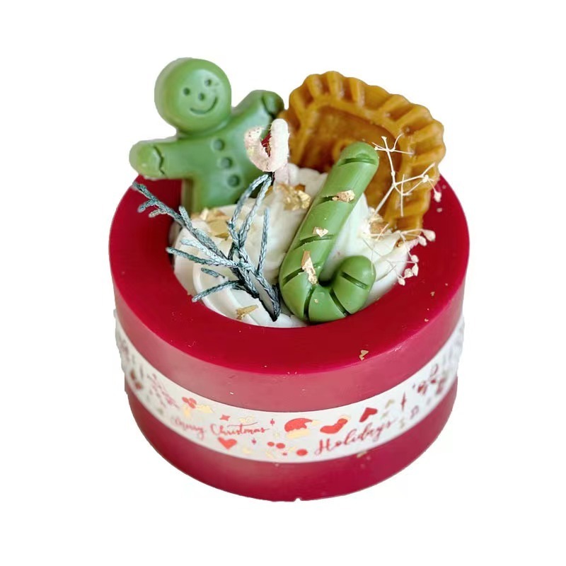 Handmade Christmas Biscuits Soy Wax Bee Wax Scented Candles No Label Christmas Gift