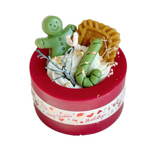 Handmade Christmas Biscuits Soy Wax Bee Wax Scented Candles No Label Christmas Gift