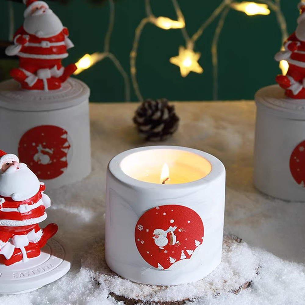 Aromatherapy Ornament Gift Home Holiday Party Decoration Christmas Scented Candle Creative tree candles  with Christmas lid