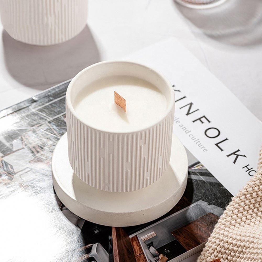 Best Selling Ceramic Scented Candle Nordic Style Soy Wax Scented Candle Wood Wick