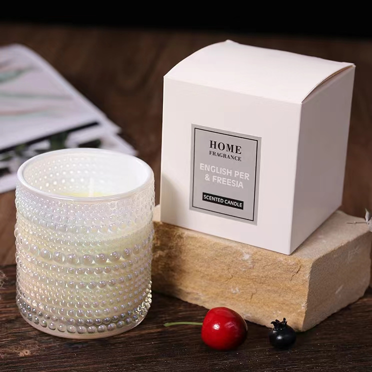 wholesale home decor candle luxury soy wax scented candles no label clear thick bottom glass candle jar with box