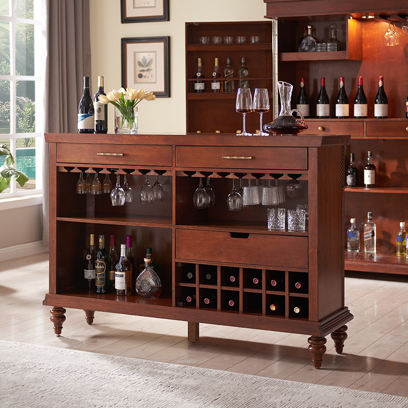 Factory outlet classic style restaurant hotel counter living room kitchen furniture wooden home wine bar cabinet