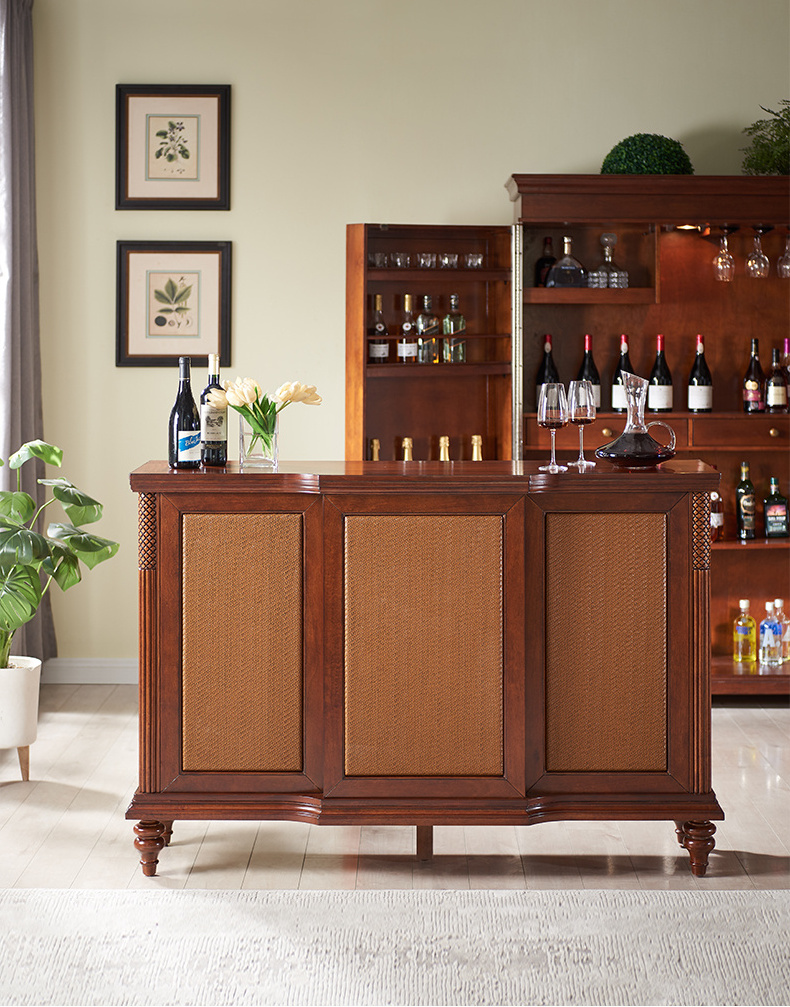 Factory outlet classic style restaurant hotel counter living room kitchen furniture wooden home wine bar cabinet