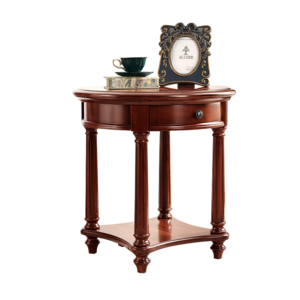 High Quality American style solid wood coffee round tea table Hotel leisure wooden sofa corner side table living room table