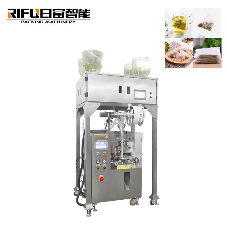 4 head pyramidal herbal tea bag weigher filling packing machine