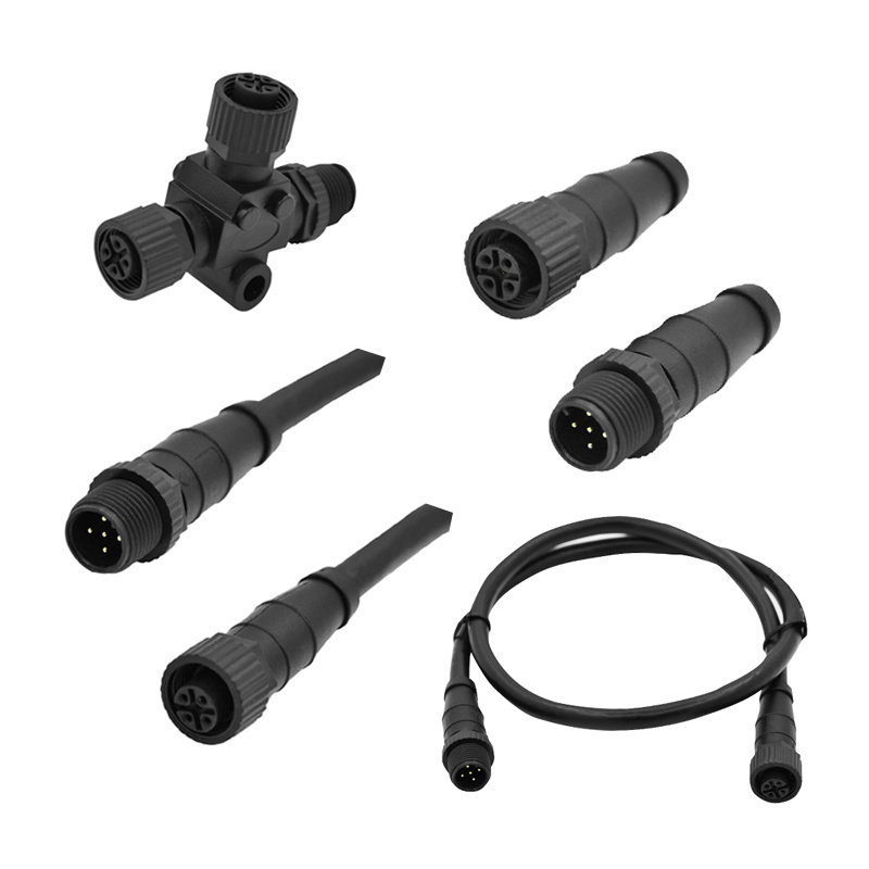 NMEA 2000 Marine Connector CAN Network Male to Female Molded Cable T Power Adapter M12 5 Pin Connector