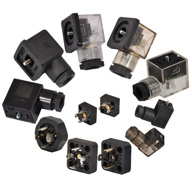 Equivalent Waterproof IP67/ip68 DIN 43650/EN175301 AC/DC Female Male Industrial A/B/C Type Electrical Solenoid Valve Connector