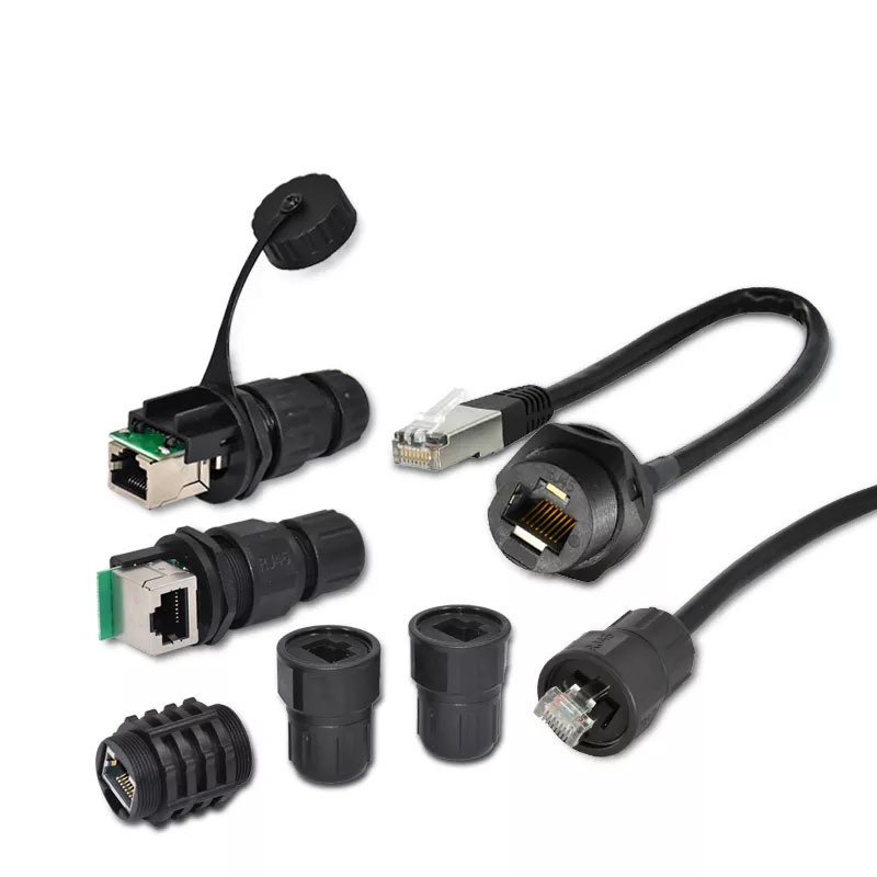 wholesale IP68 Waterproof Rj45 Connectors Cable Male Female Assembly Panel Ethernet Wire Rj45 Connector